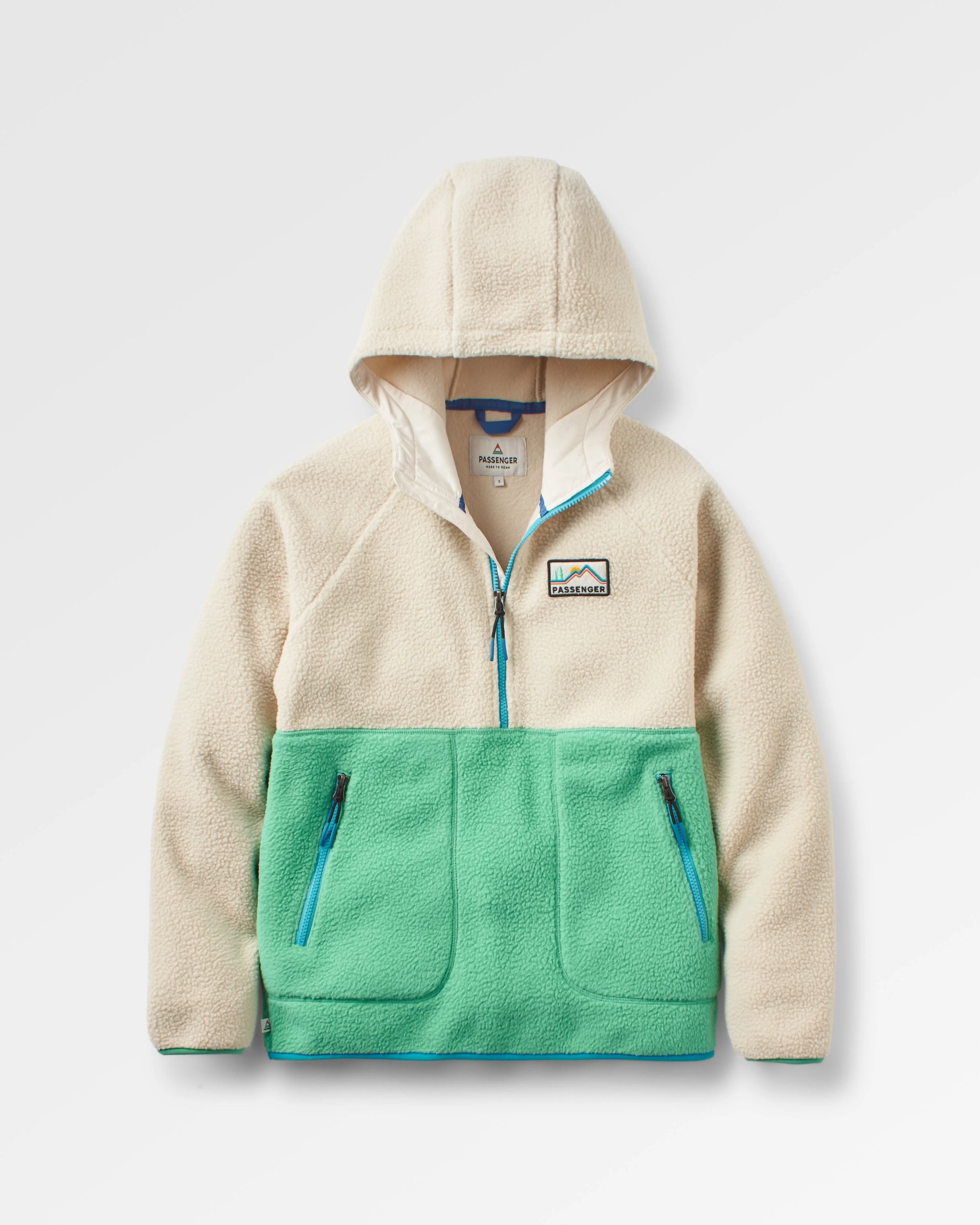 Maine 1/2 Zip Recycled Sherpa Fleece - Green Spruce - Flatlay
