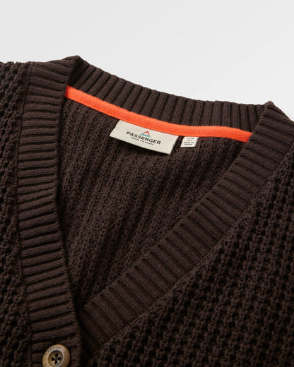 Serenity Knitted Cardigan - Espresso - Flatlay