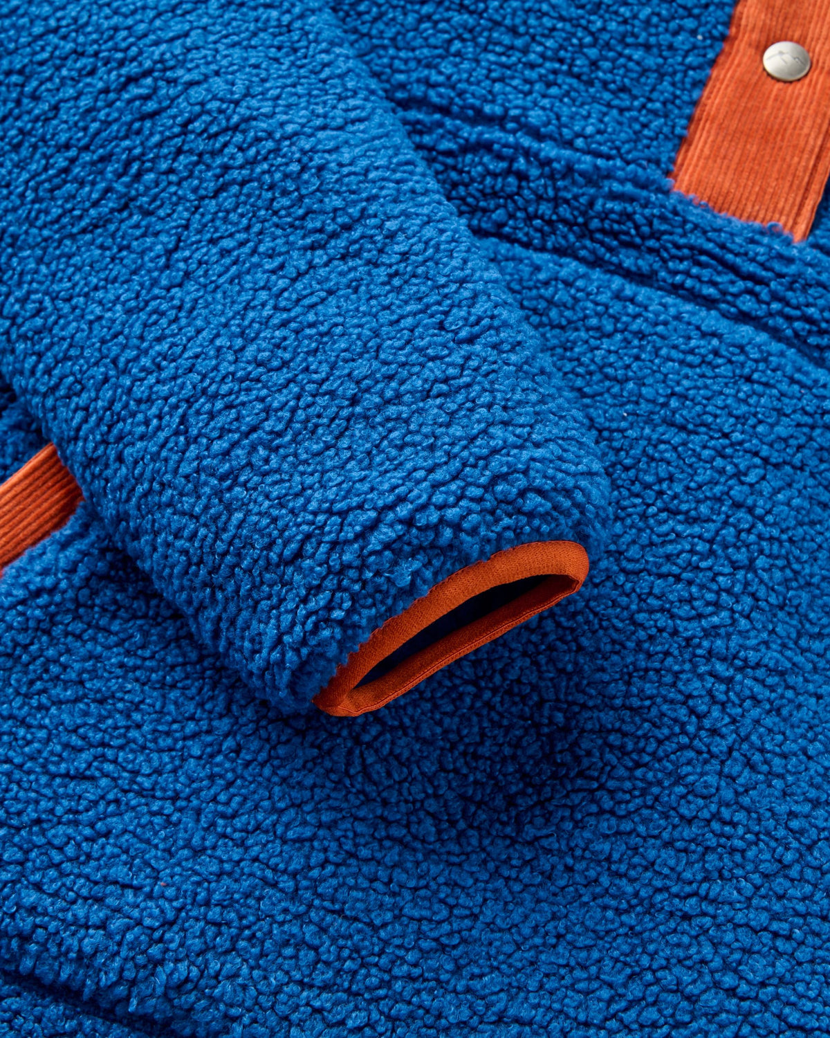 Clover Sherpa Fleece Hooded Pullover - Blue Navy - Flatlay