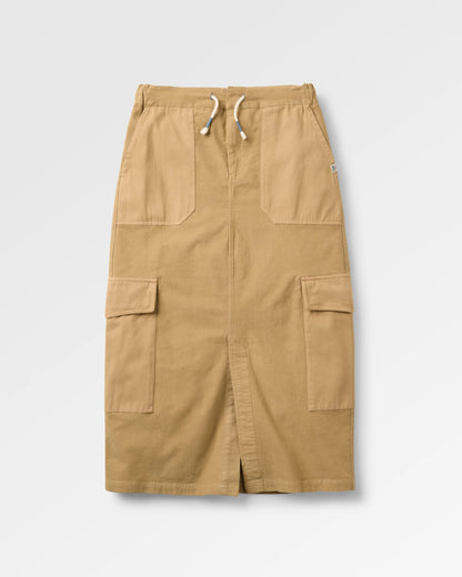 Avian Cord Maxi Skirt - Biscuit - Flatlay