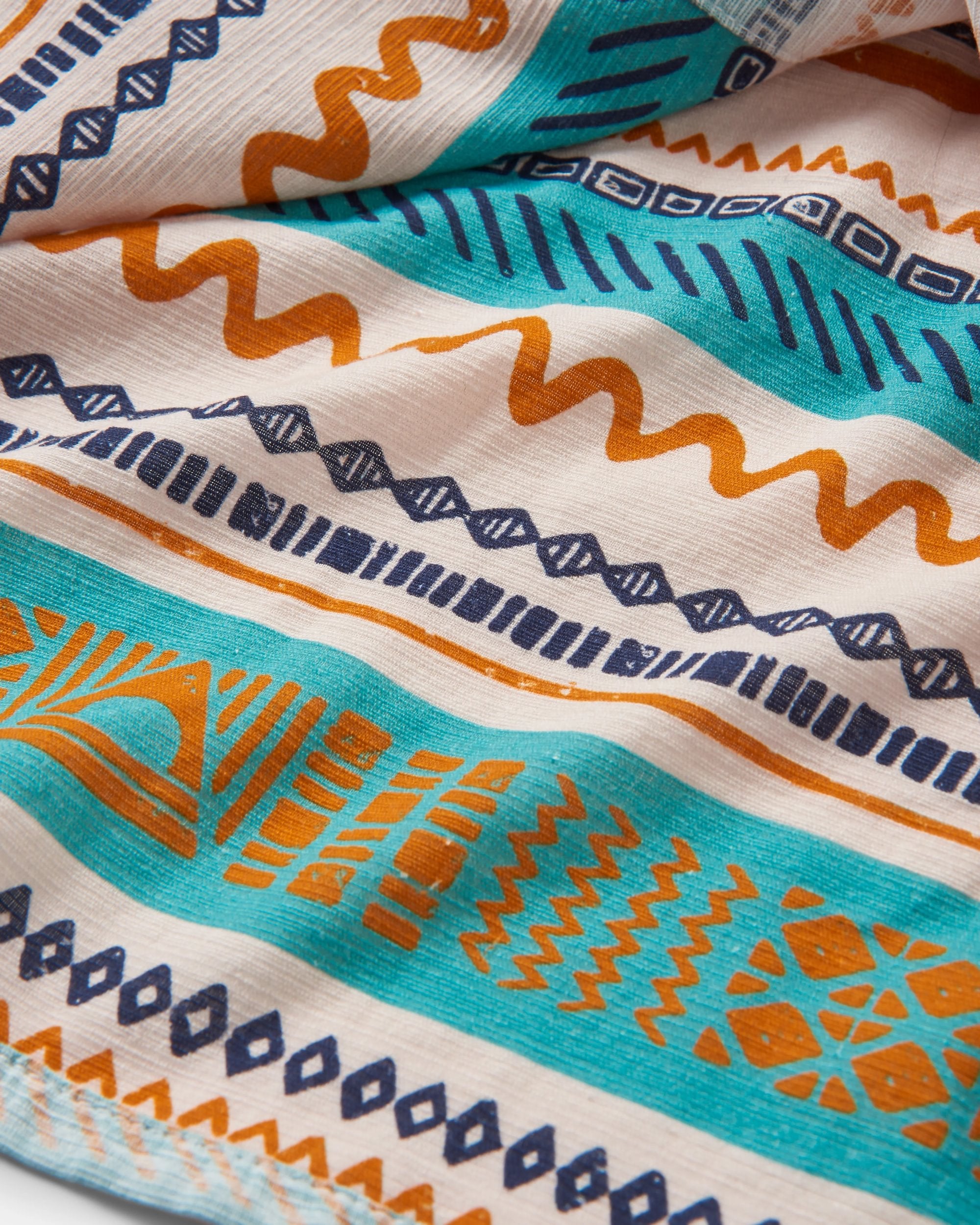 Amboro Organic Cotton Shirt - Patchwork Stripe Birch - Flatlay