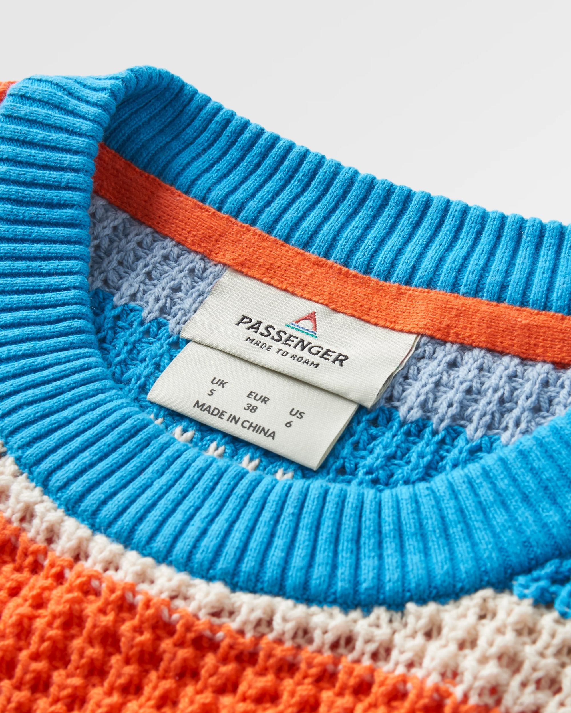 Reflection Stripey Jumper - Ember Orange Multi Stripe - Flatlay