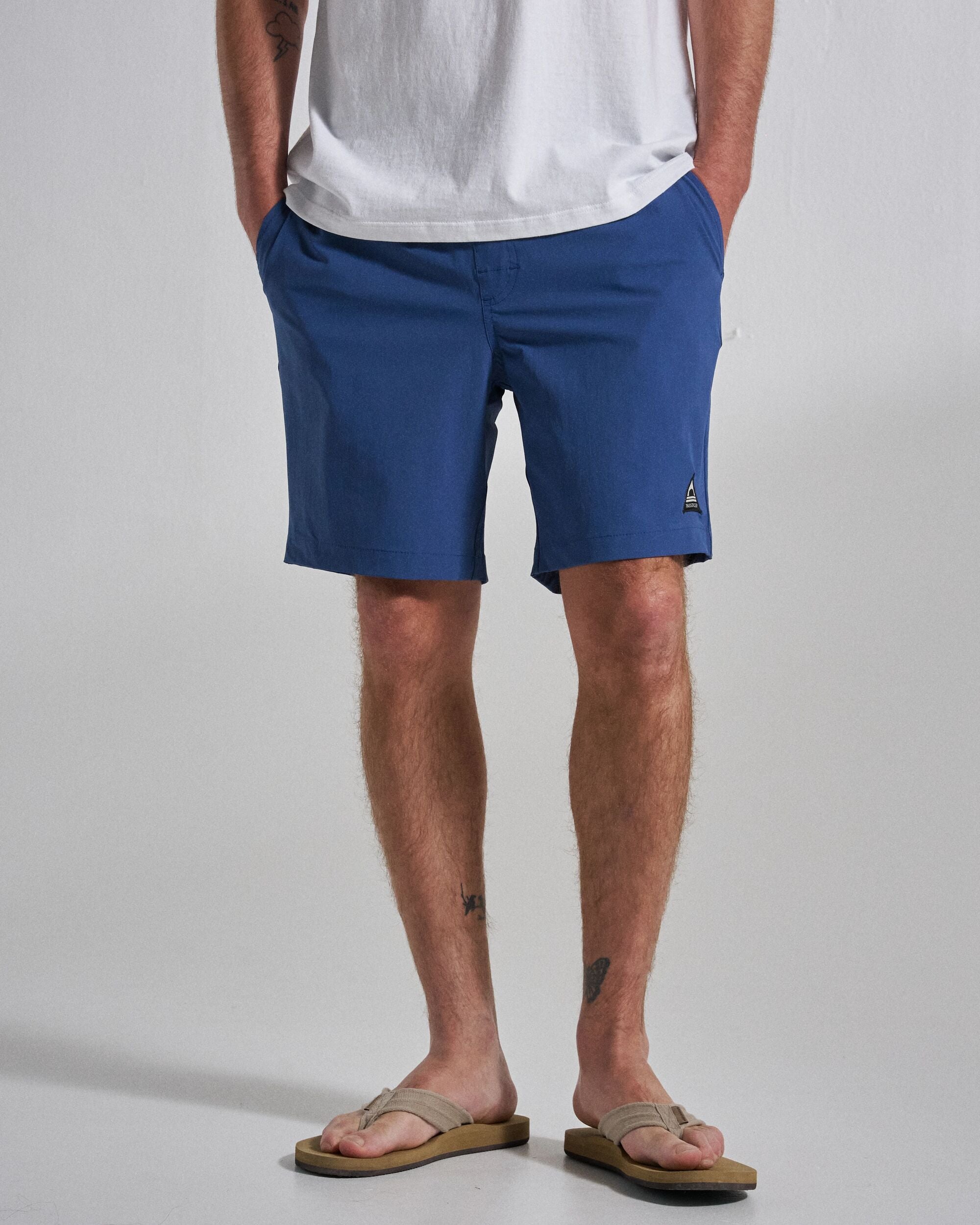Drifter NetPlus® Swim Lined Short - Dark Denim - Studio Model