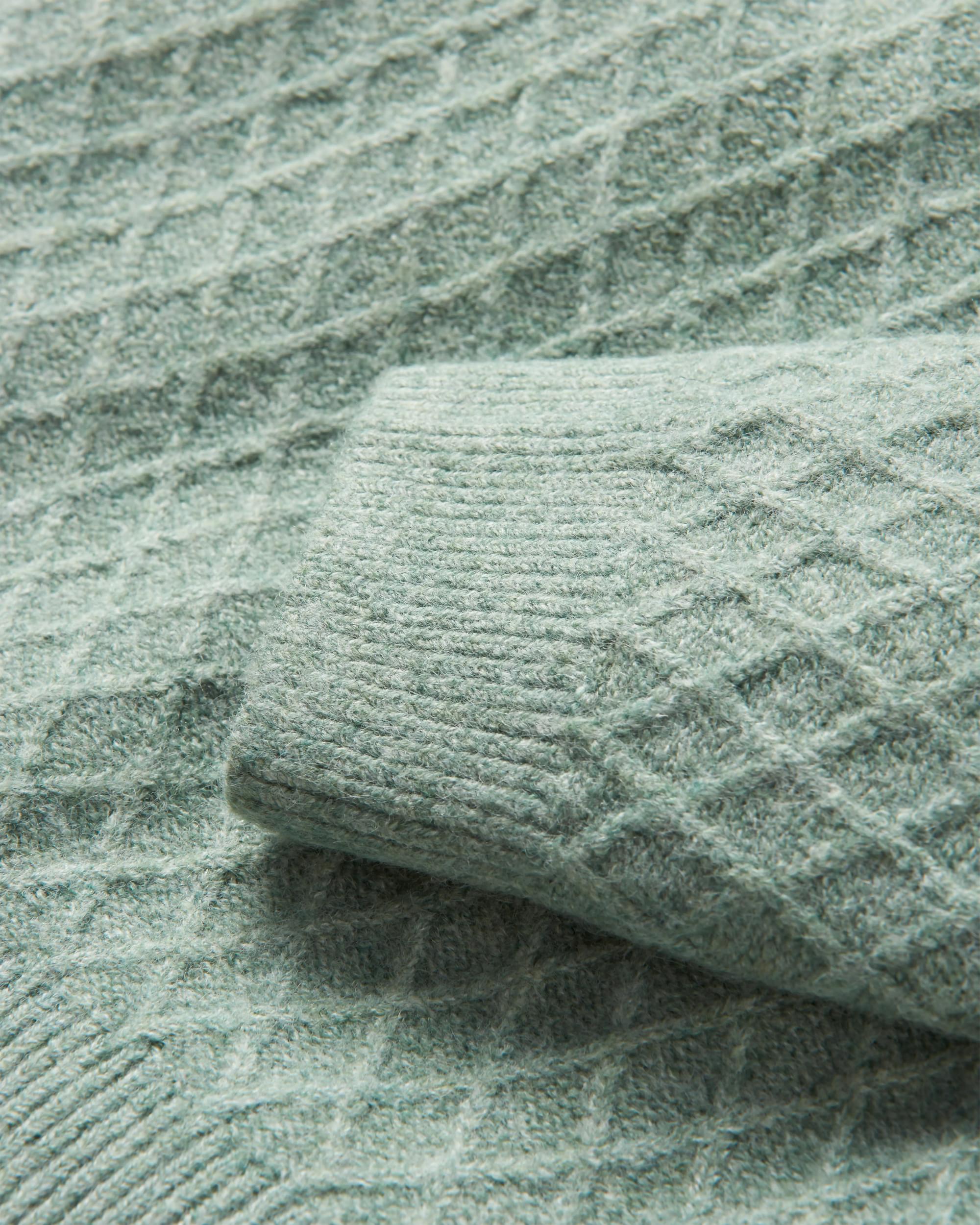 Hinterland Recycled Knitted Jumper - Pistachio - Flatlay