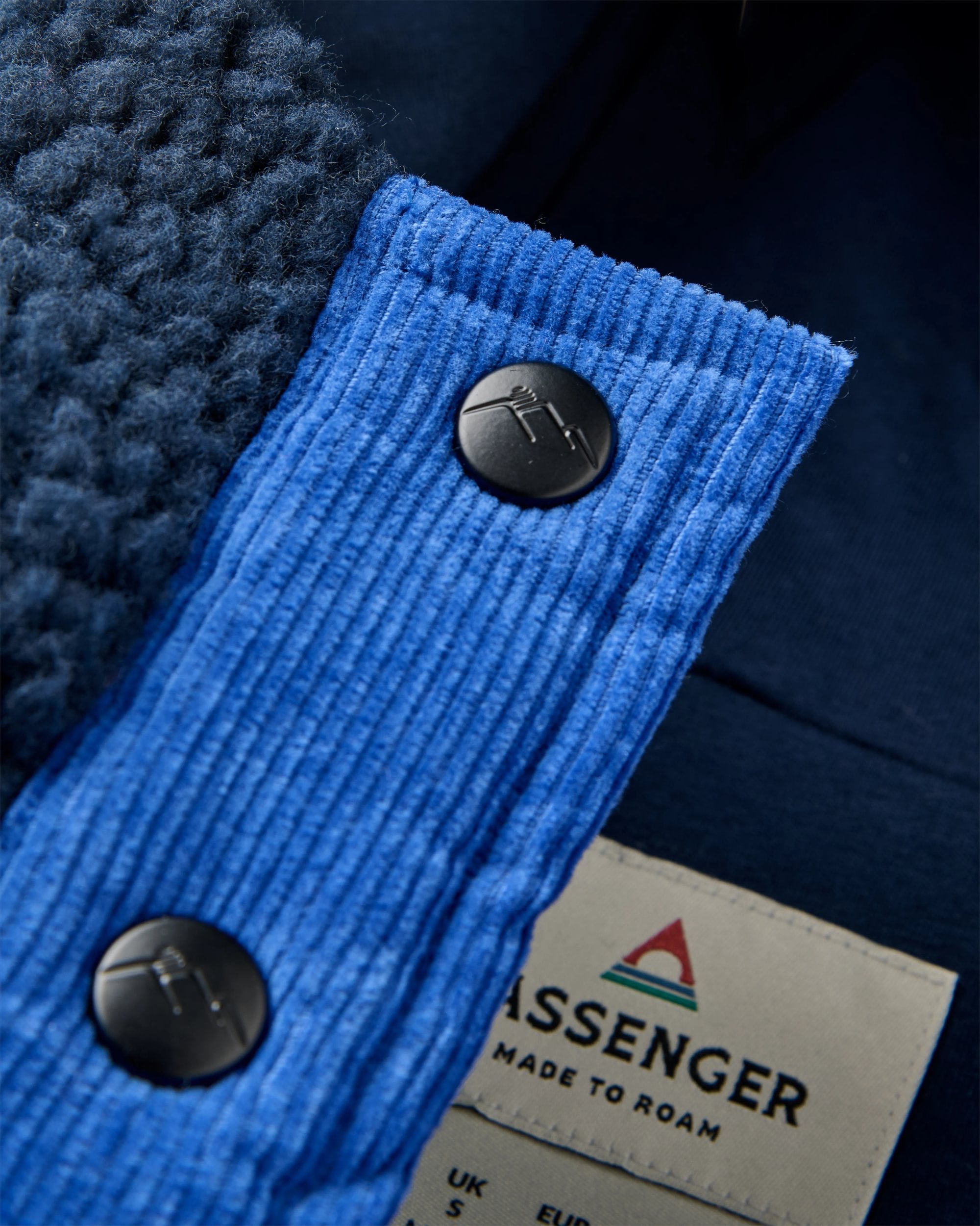 Clover Recycled Sherpa Hooded Fleece - Rich Navy - Flatlay