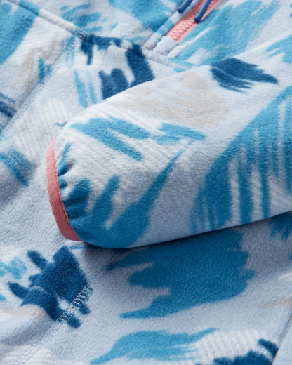 Sorrel Recycled Polar Fleece - Abstract Mountain Blue Fog - Flatlay