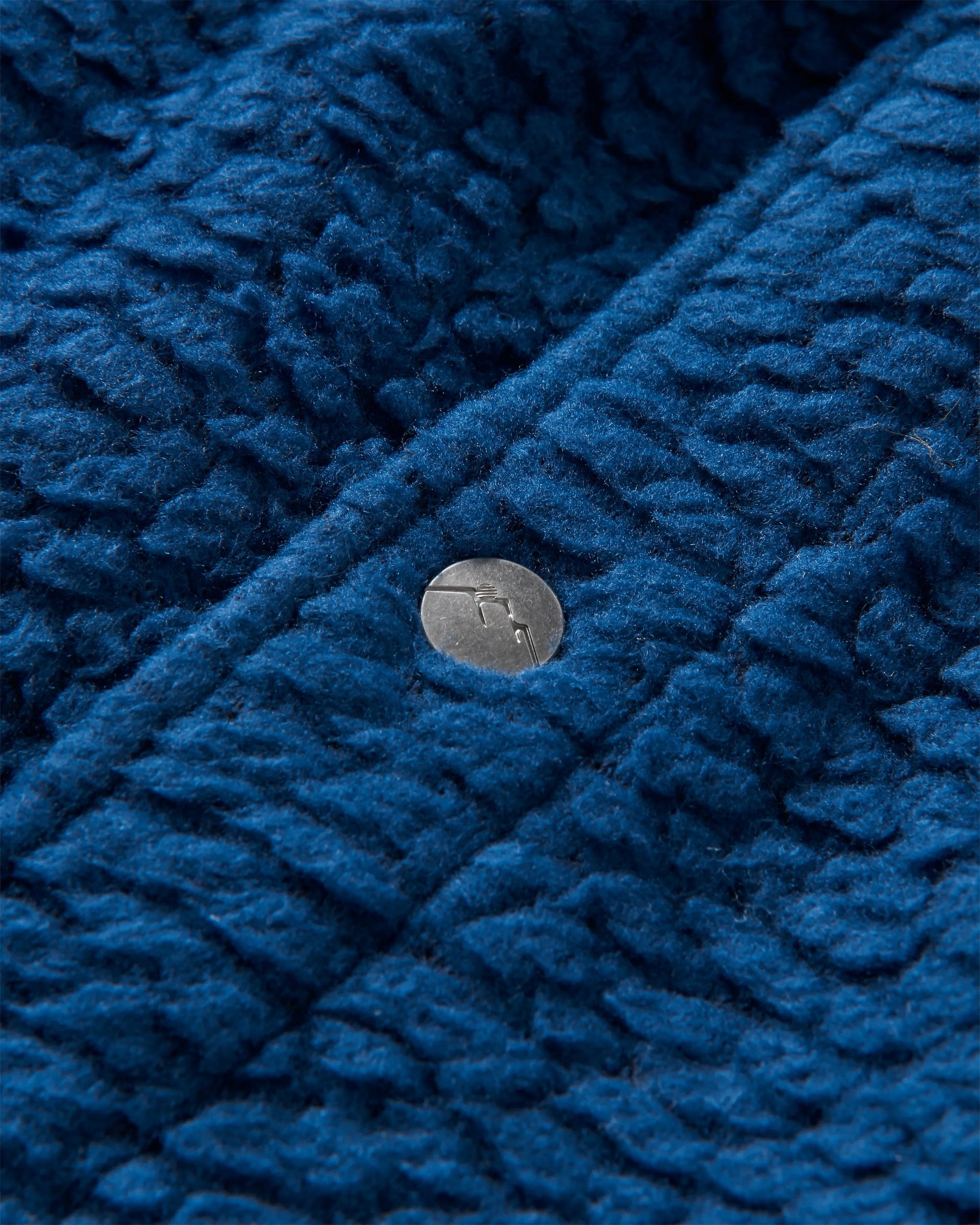 Rappel Recycled Sherpa Oversized Shirt - Dark Denim - Flatlay