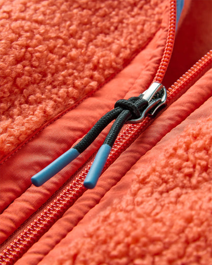 Lucia Recycled Sherpa Fleece - Chilli - Flatlay