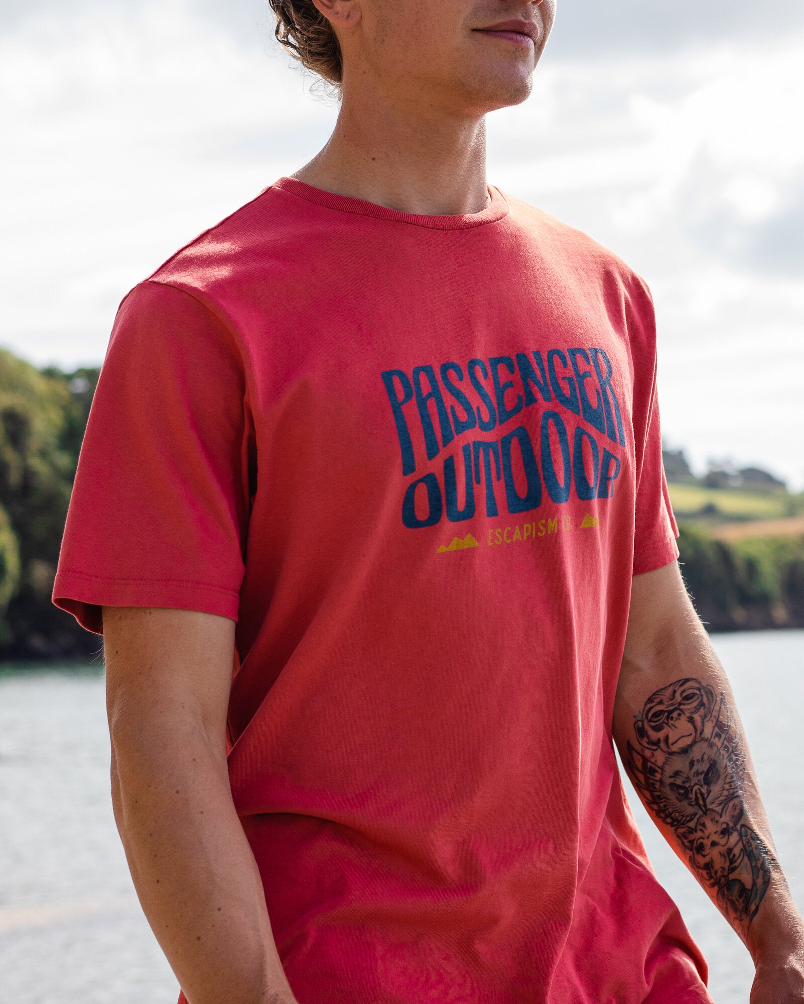 Yuca Recycled Cotton T-Shirt - Mineral Red - Lifestyle