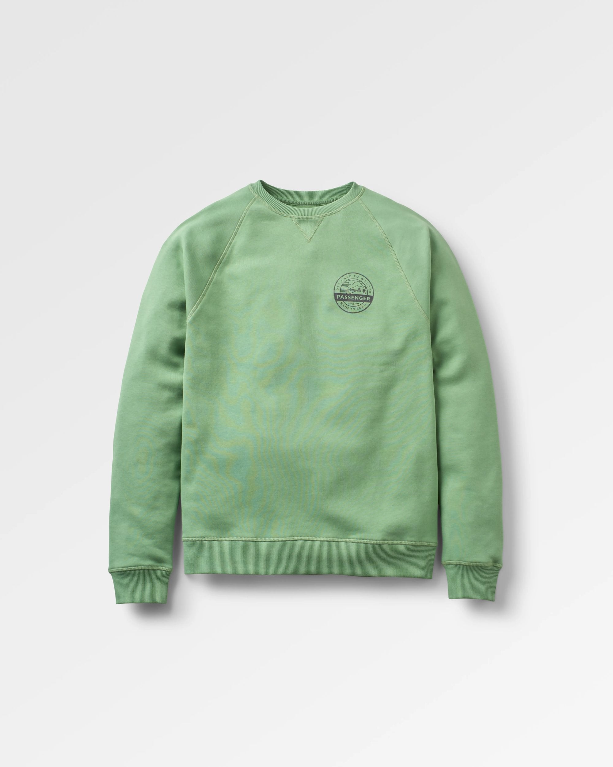 Odyssey Organic Cotton Sweatshirt - Stem Green - Flatlay