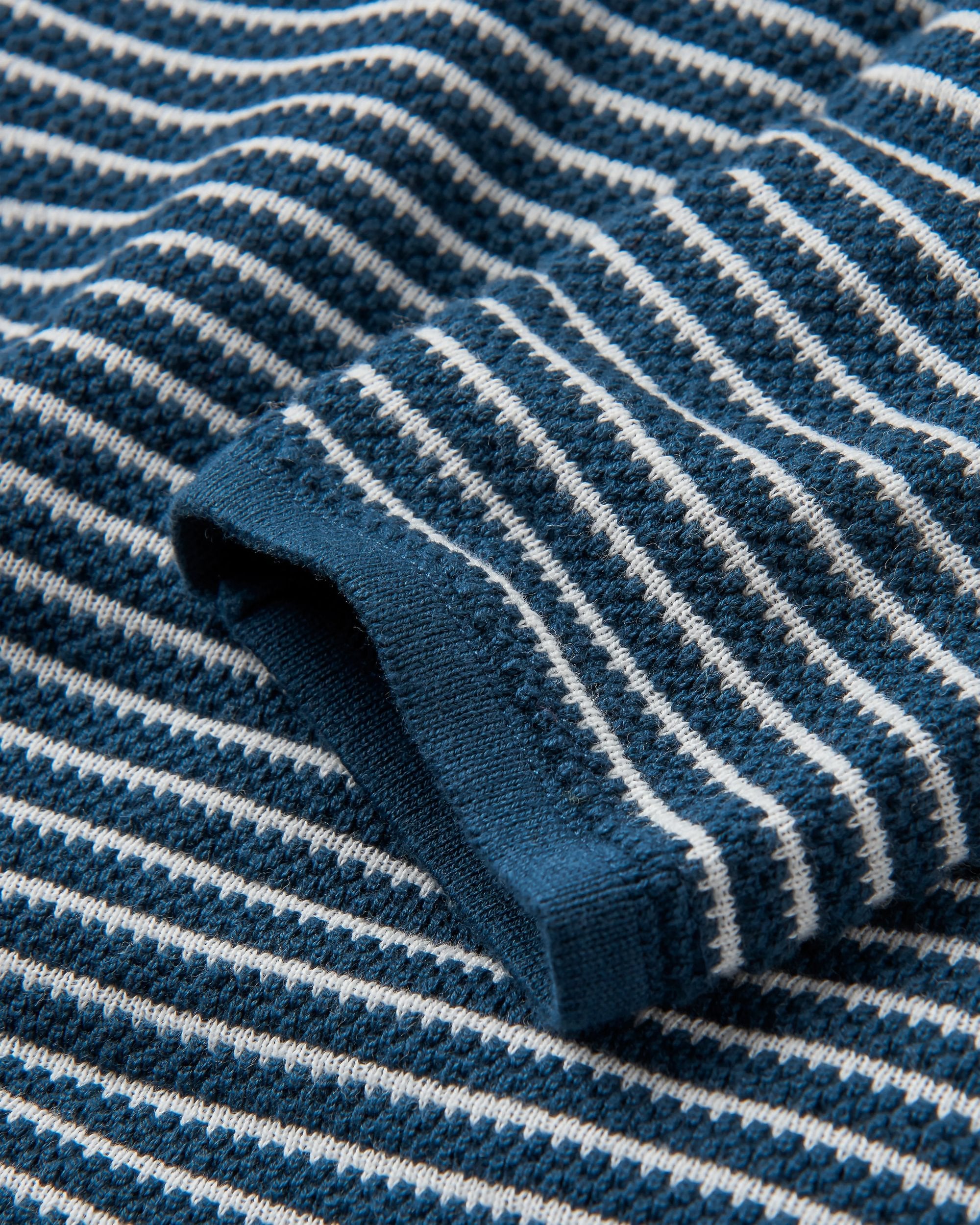 Muir Organic Knitted Jumper - Dark Denim - Flatlay