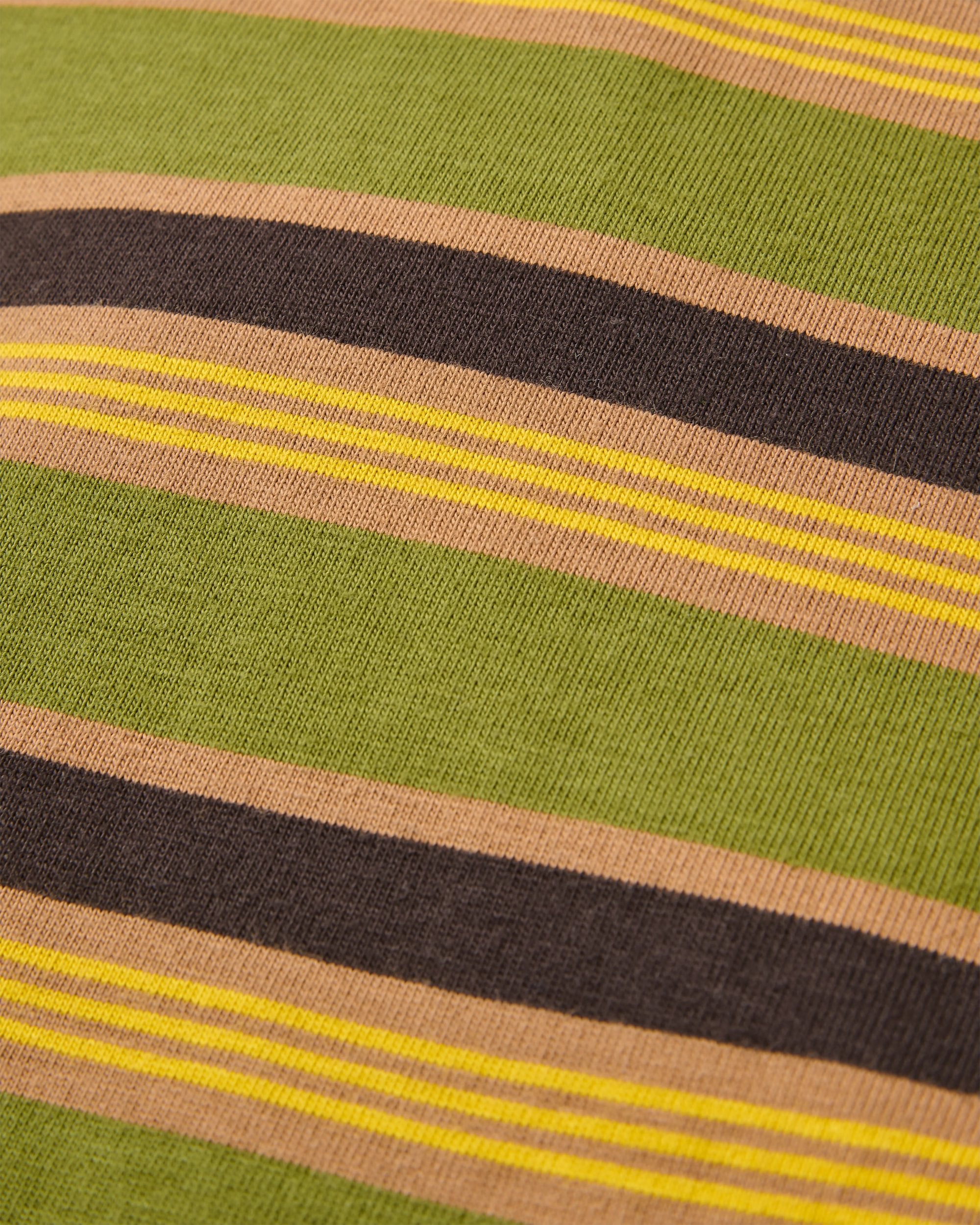 Retro Recycled Cotton Relaxed Fit LS T-Shirt - Khaki Multi Stripe - Flatlay