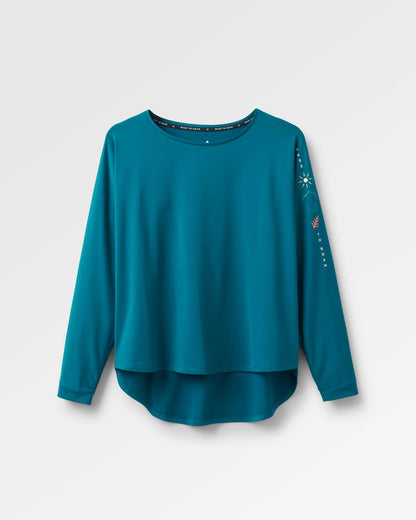 Hatha Recycled Active Top - Blue Steel - Flatlay