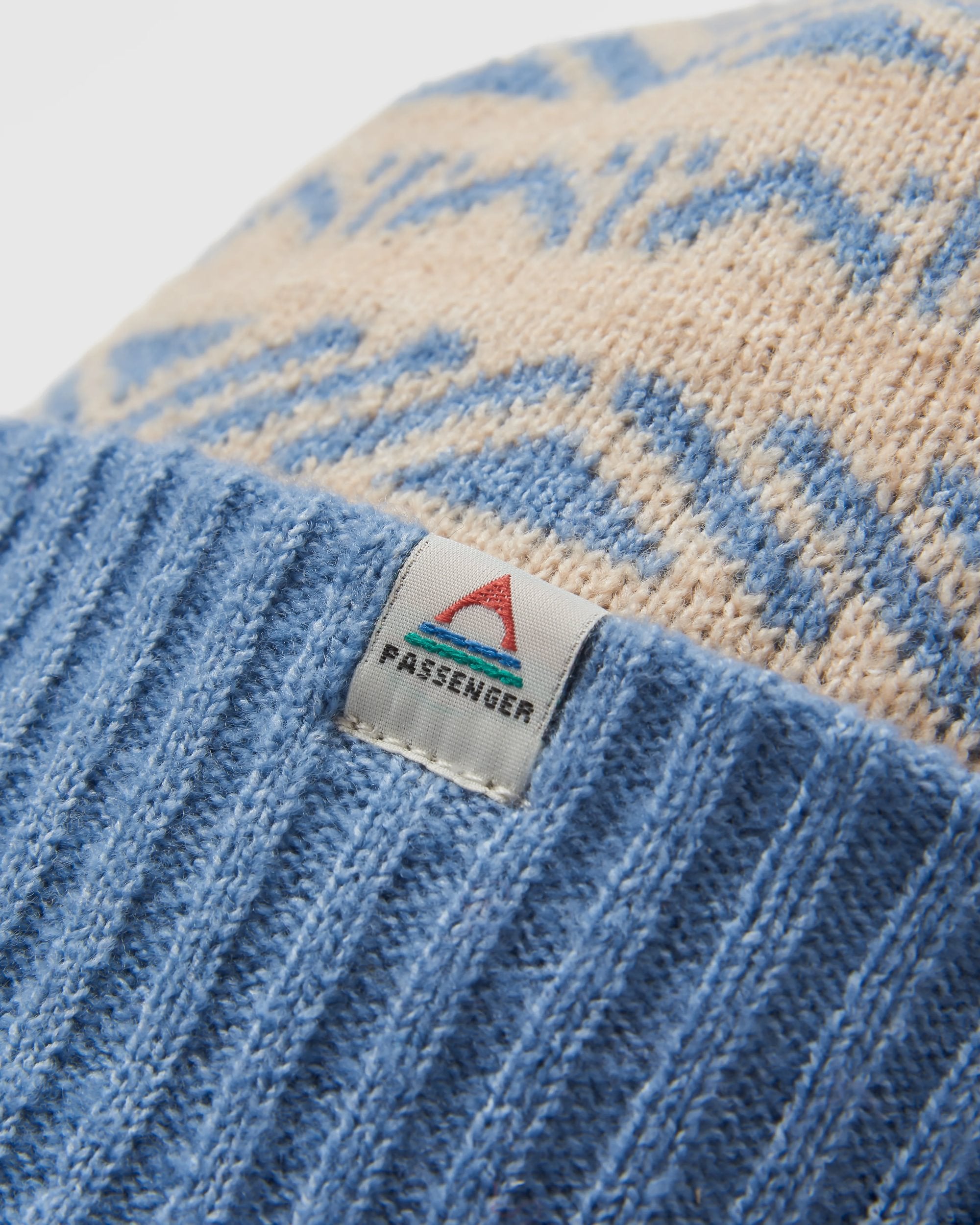 Nurture Bobble Beanie - Faded Denim - Flatlay