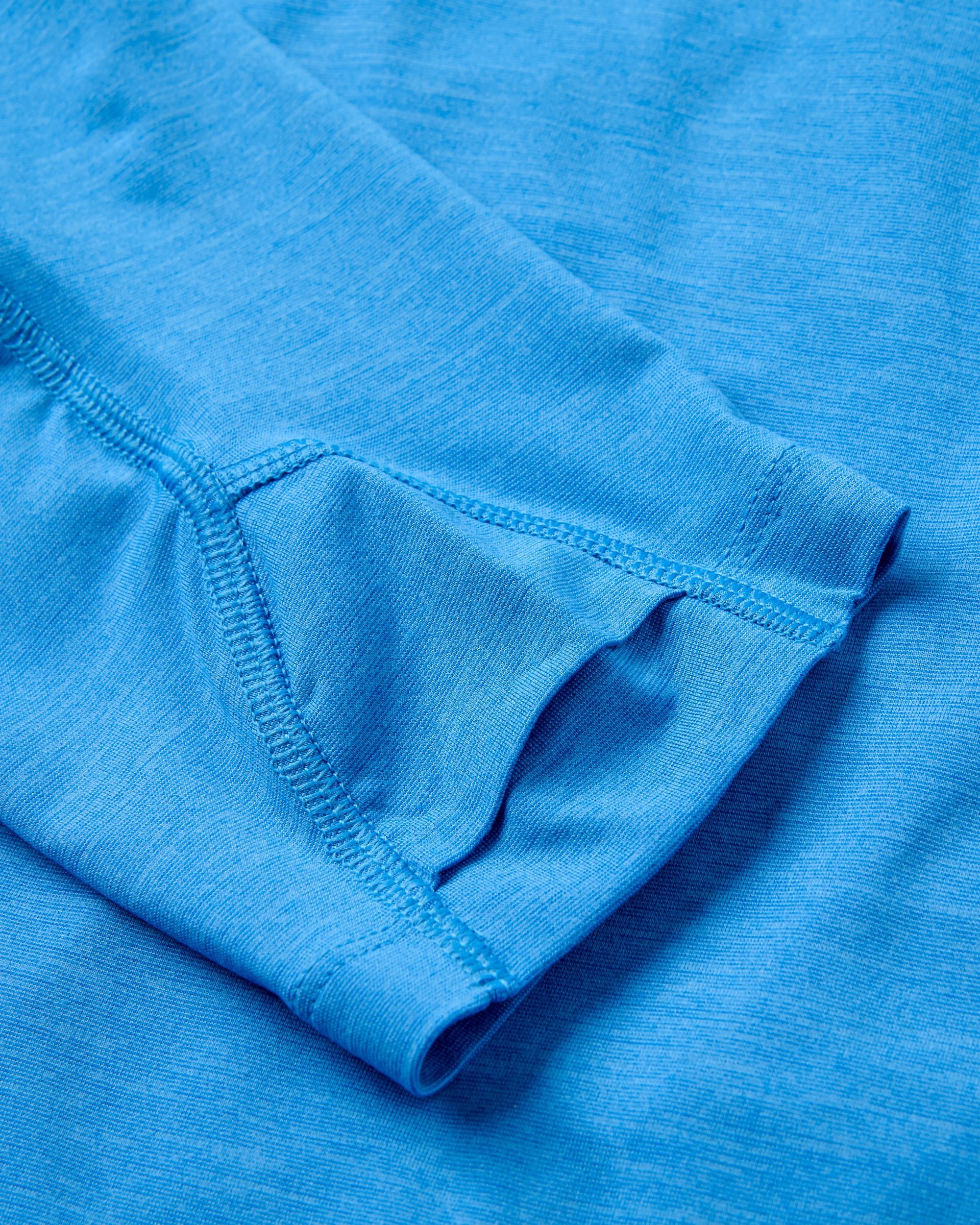 Light Ray Lightweight UPF50 LS T-Shirt - Marine Blue Marl - Flatlay