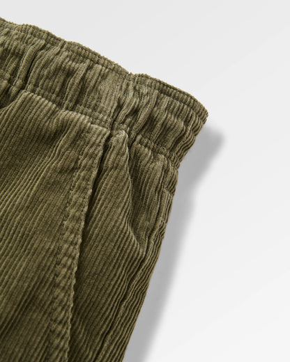 Drifter Cord Short - Dusty Olive - Flatlay