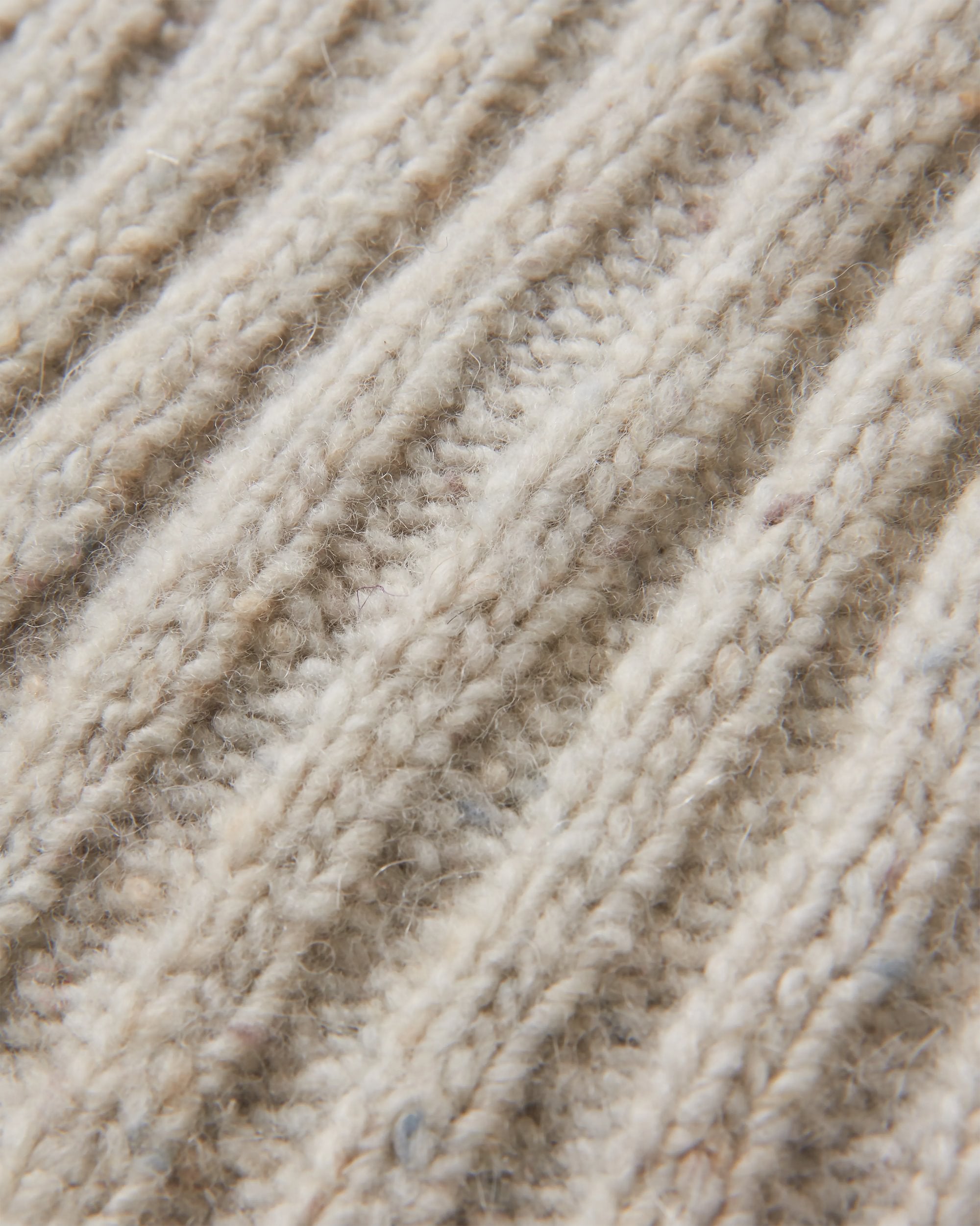 Fisherman Merino Wool Beanie - Vintage White - Flatlay