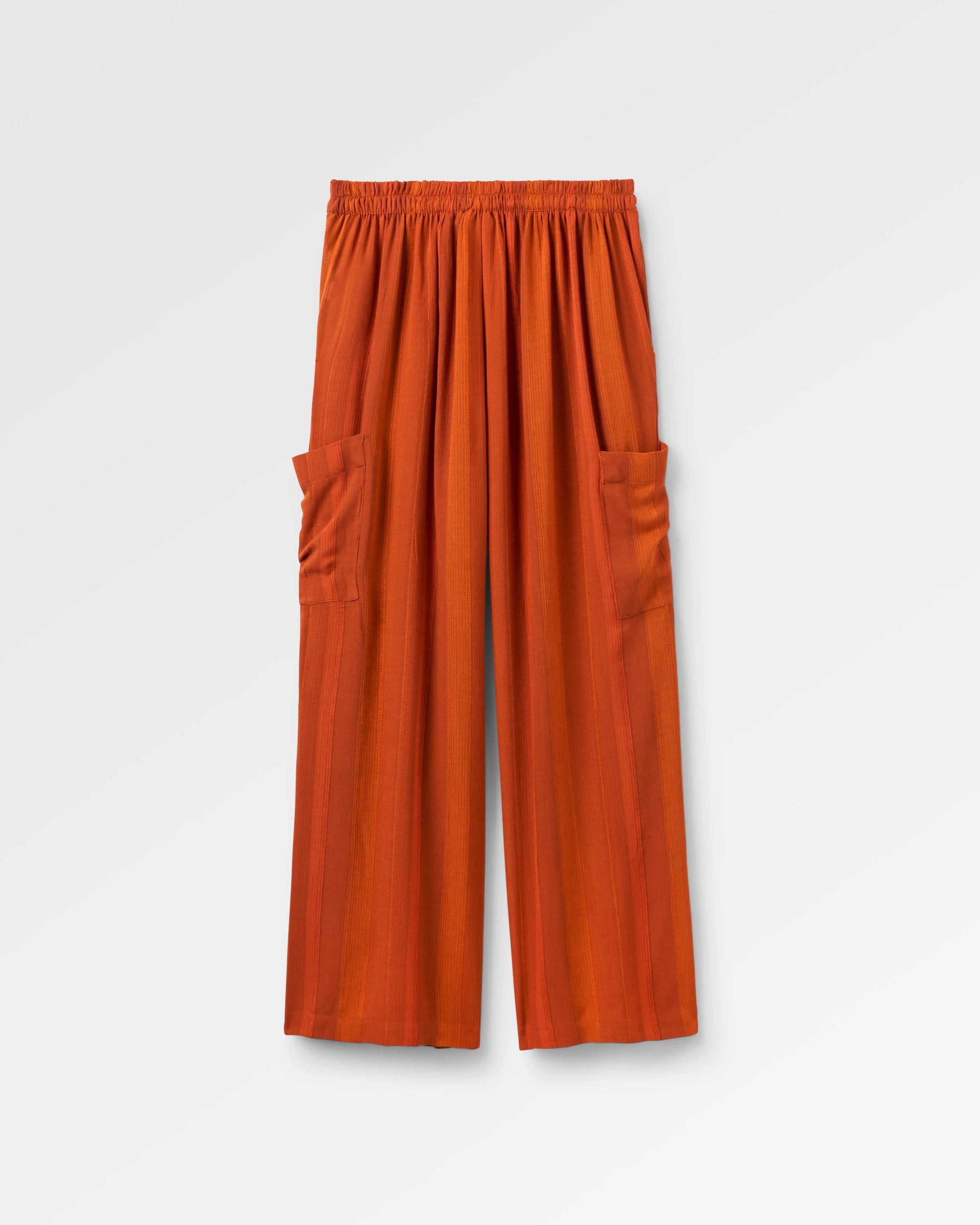 Someday Woven Trouser - Ember Orange Stripe - Flatlay