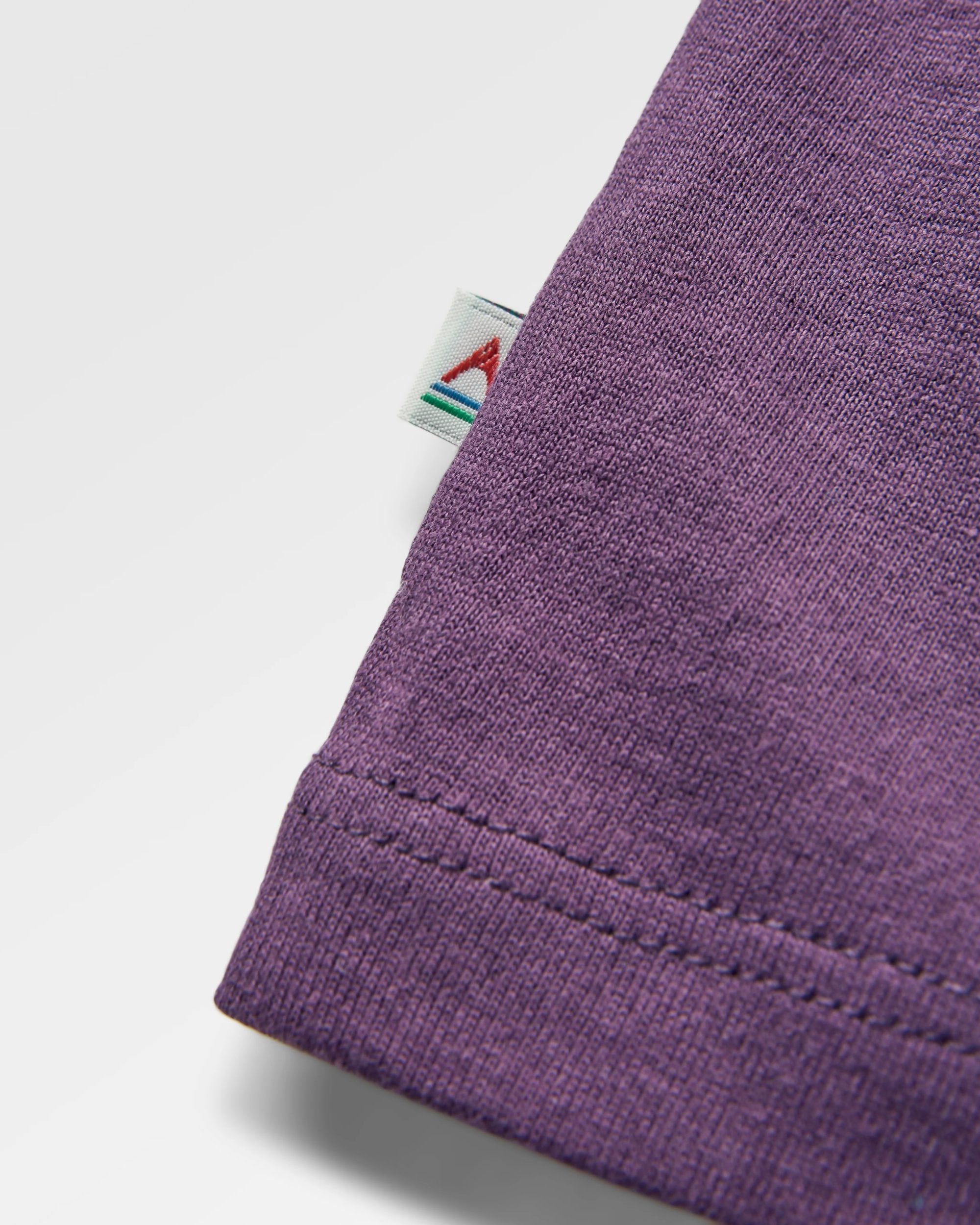 Open Road Recycled Cotton T-Shirt - Deep Plum - Flatlay