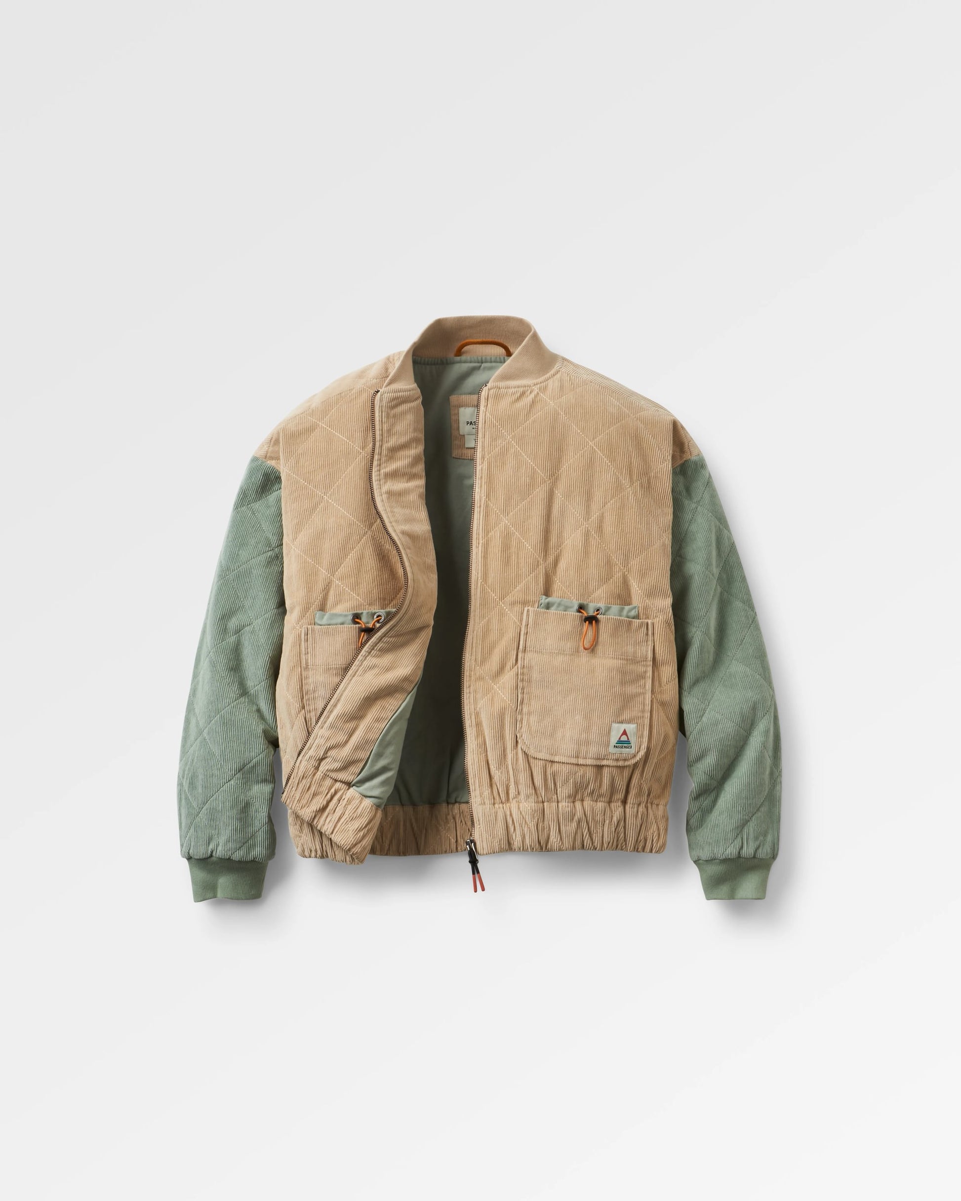 Lucia Cord Jacket - Stone/Pistachio - Flatlay