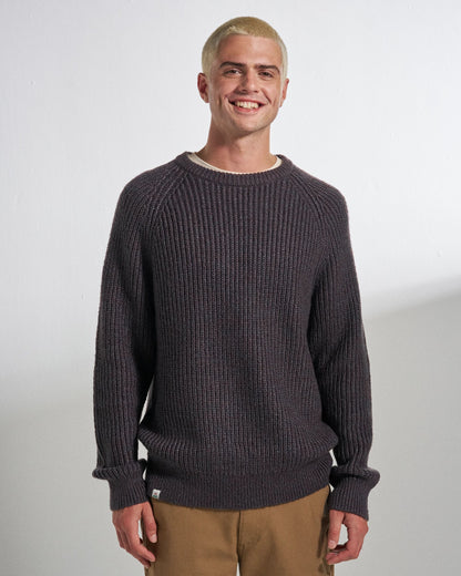 Fog Knitted Jumper - Charcoal - Studio Model
