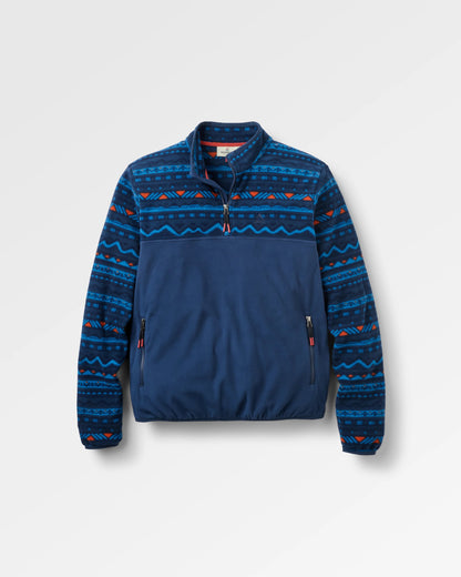 Set Off Polartec® 1/4 Zip Fleece - Mountain Geo Rich Navy - Flatlay