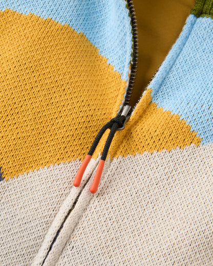 Squall Windproof Full-Zip Knitted Jumper - Scenic Deep Plum - Flatlay