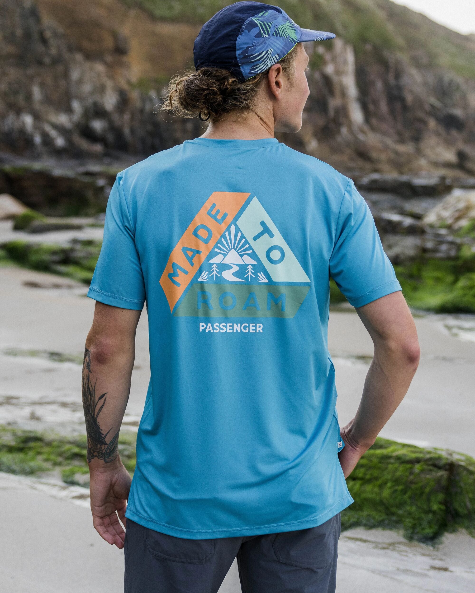 Classic Active Recycled T-Shirt - Blue Pool - Lifestyle