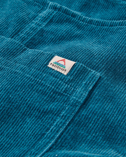 Meadows Organic Cotton Cord Dungarees - Tidal Blue - Flatlay