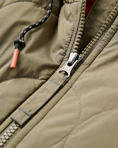 Flora Long Recycled Insulated Parka - Dusty Olive - Flatlay