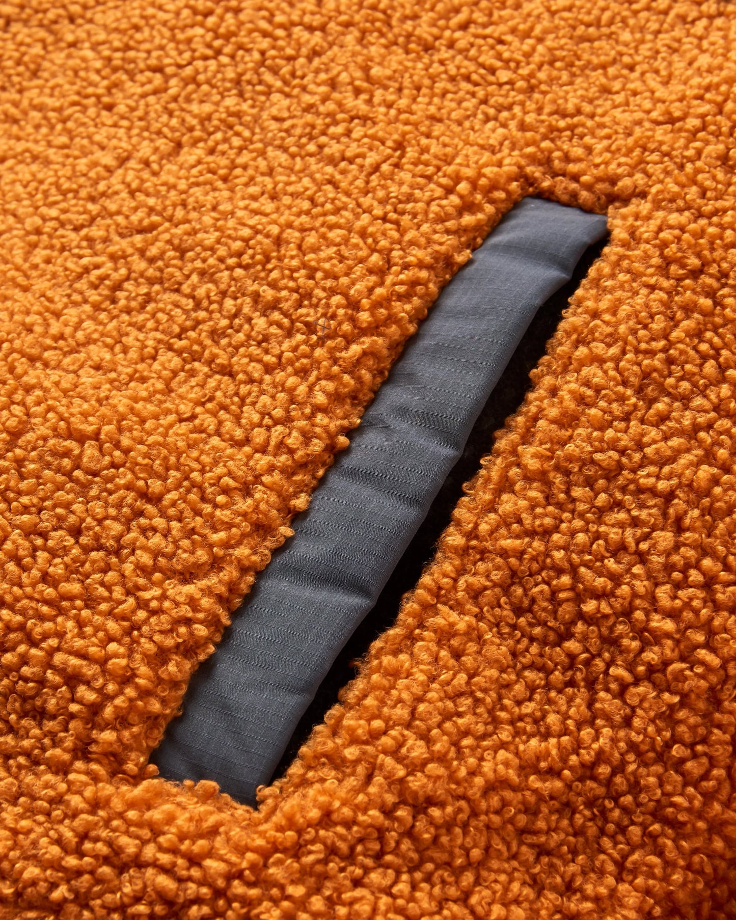 Woodland Recycled Polar-lined Sherpa Fleece - Retro Orange - Flatlay