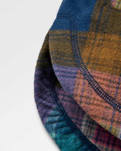 East Recycled Polar Fleece Shirt - Rich Navy Multi Check - Flatlay