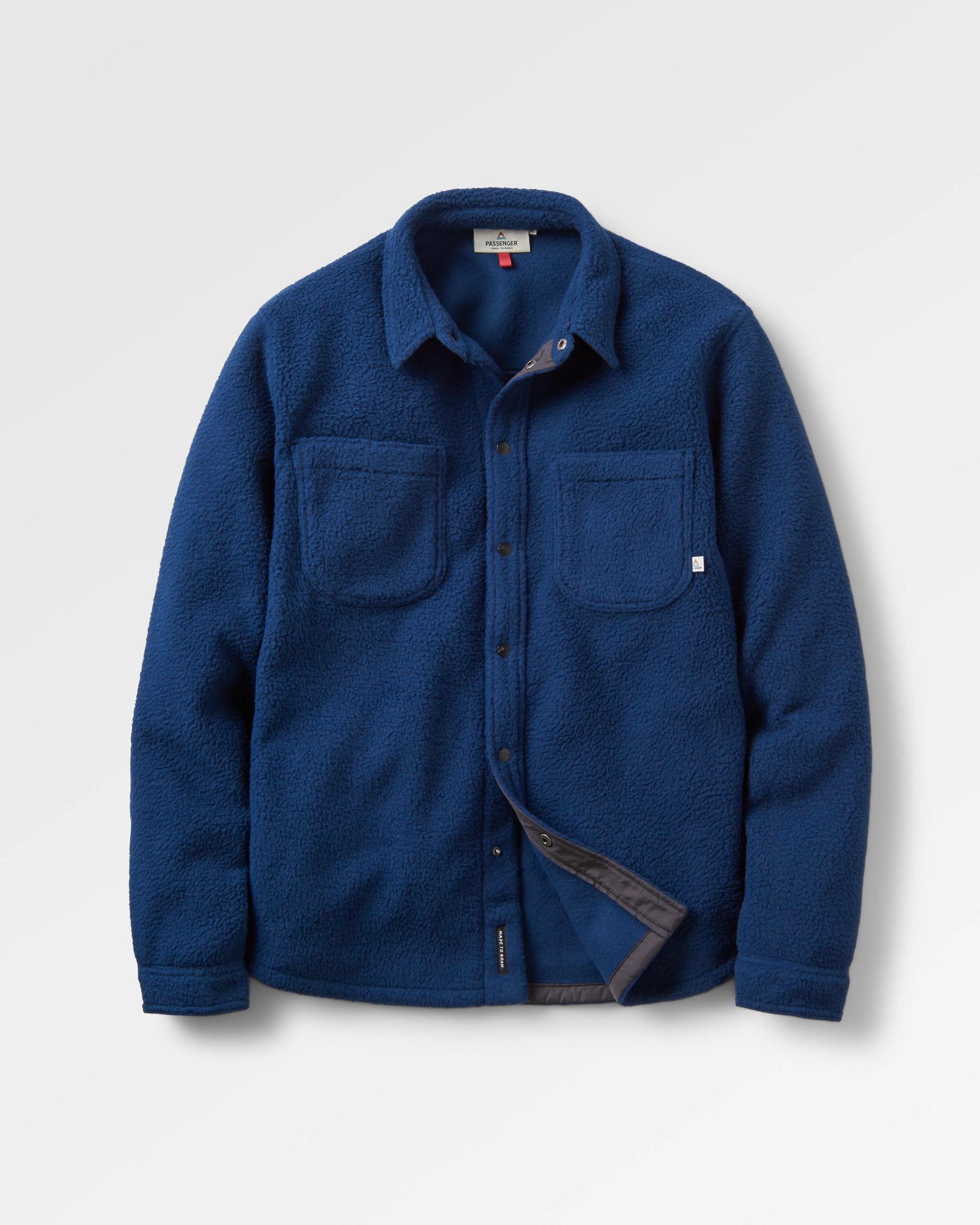 Backcountry Recycled Sherpa Fleece Shirt - Rich Navy - Flatlay