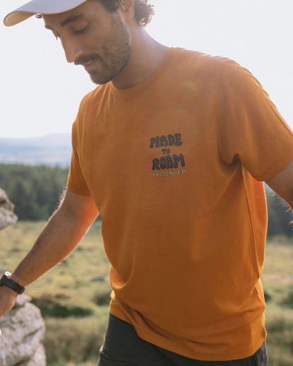 Camp Lost Lightweight Merino Blend T-Shirt - Retro Orange - Lifestyle