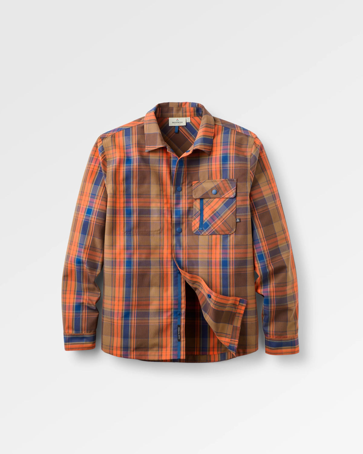 Fogline Overshirt - Caramel/Dark Rust Check - Flatlay