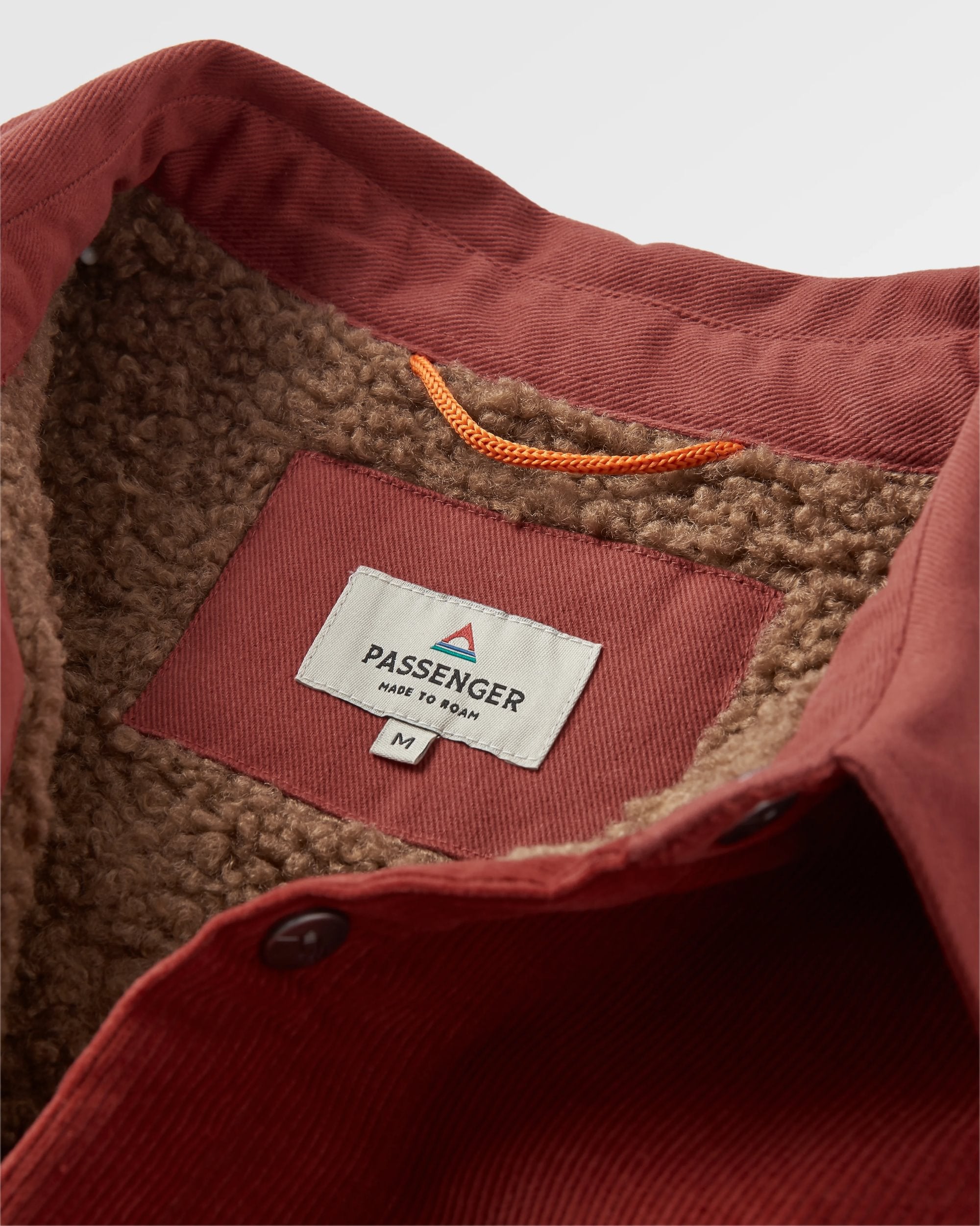 Kodiak Sherpa Lined Cord Overshirt - Red Ochre - Flatlay