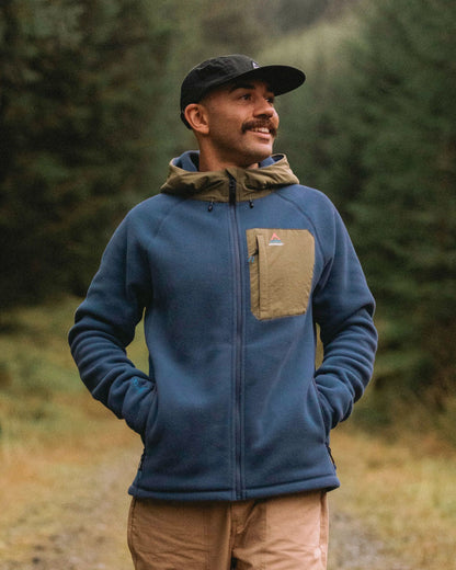 Sierrascape Men's Recycled Polartec® Fleece Hoodie - Dark Denim - Lifestyle