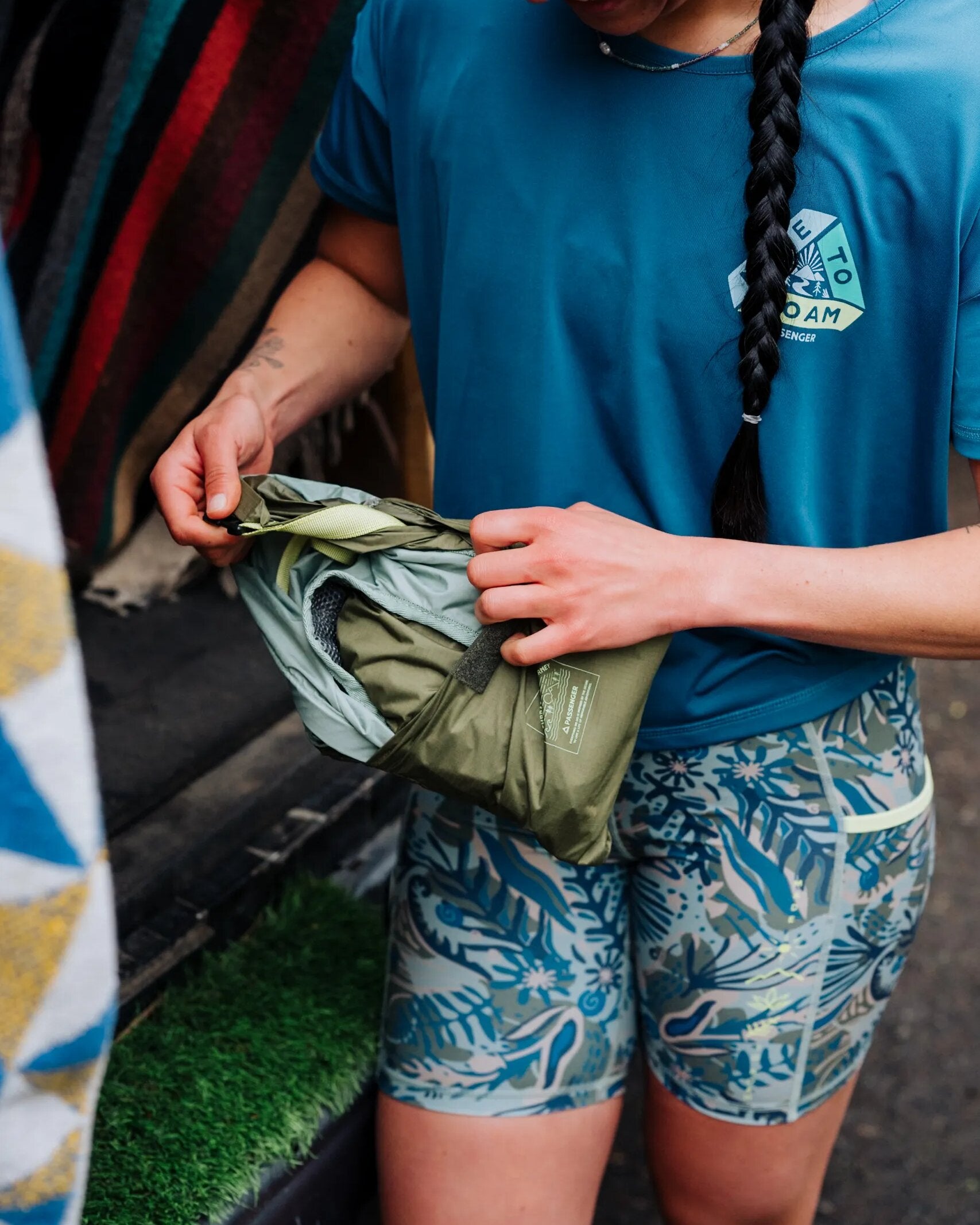 Trail Light Recycled Packable Backpack - Khaki - Lifestyle