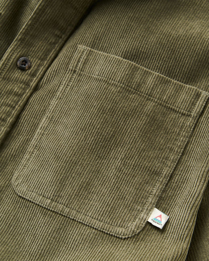 Backcountry Short Sleeve Cord Shirt - Dusty Olive - Flatlay