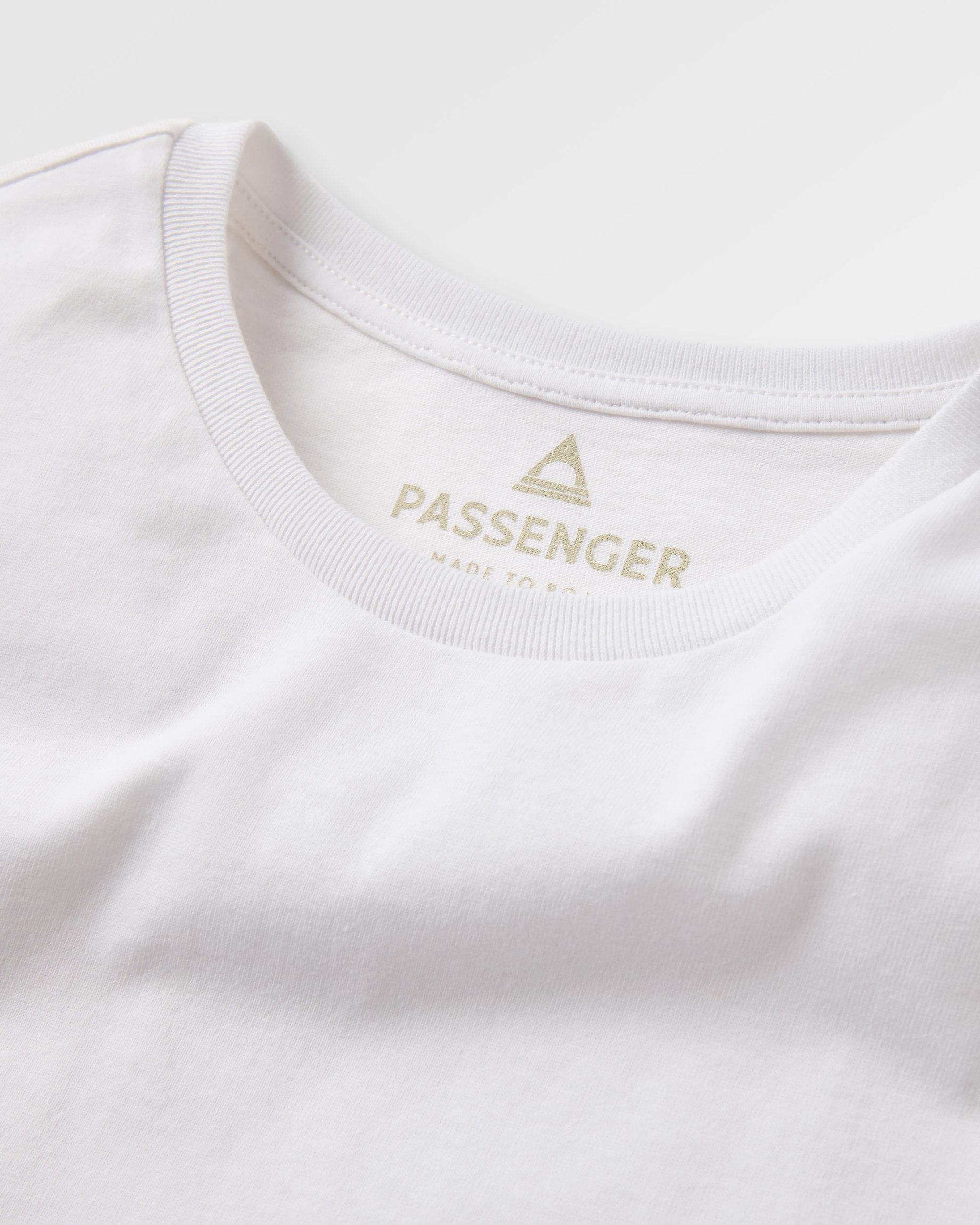 Roam Recycled Cotton T-Shirt - White - Flatlay