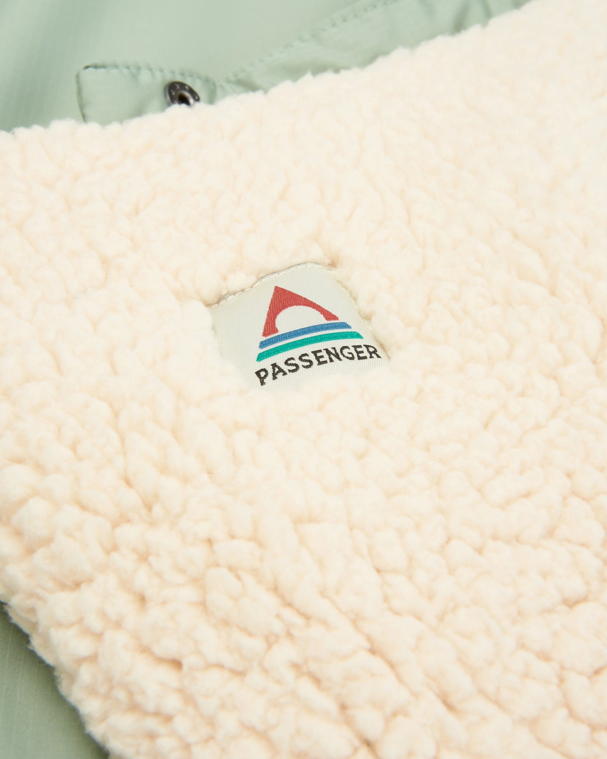Cabin Recycled Sherpa Blanket - Pistachio - Flatlay