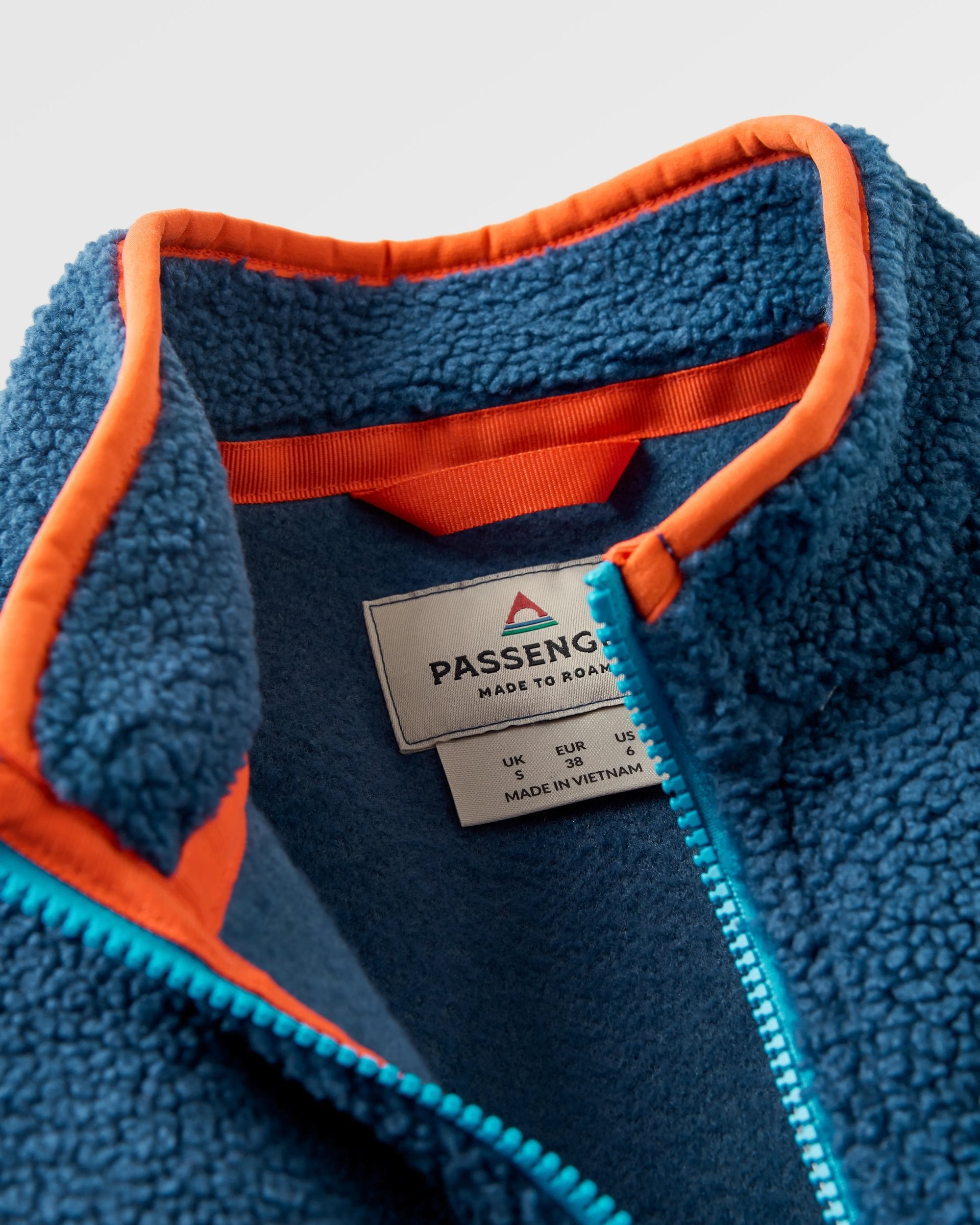 Ravi Recycled Sherpa Fleece - Dark Denim - Flatlay