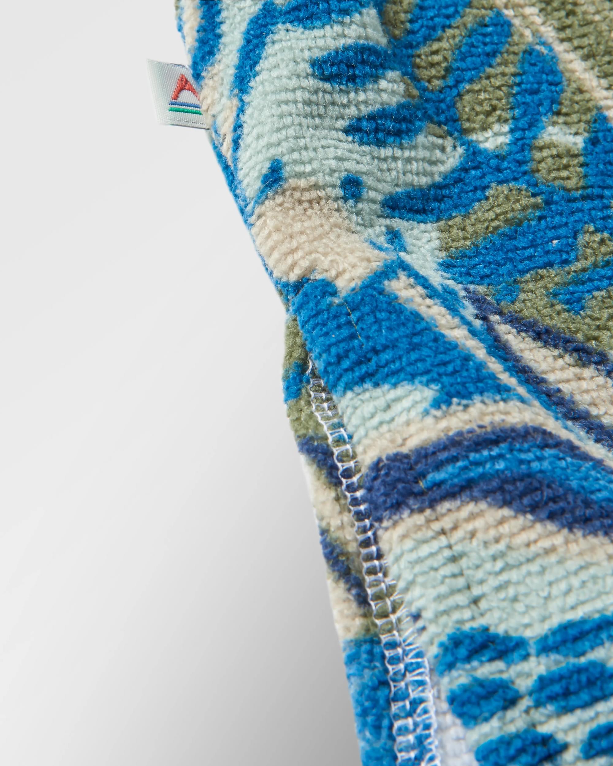 Tulum Recycled Towel Poncho - Charcoal/Abstract Seaweed - Flatlay