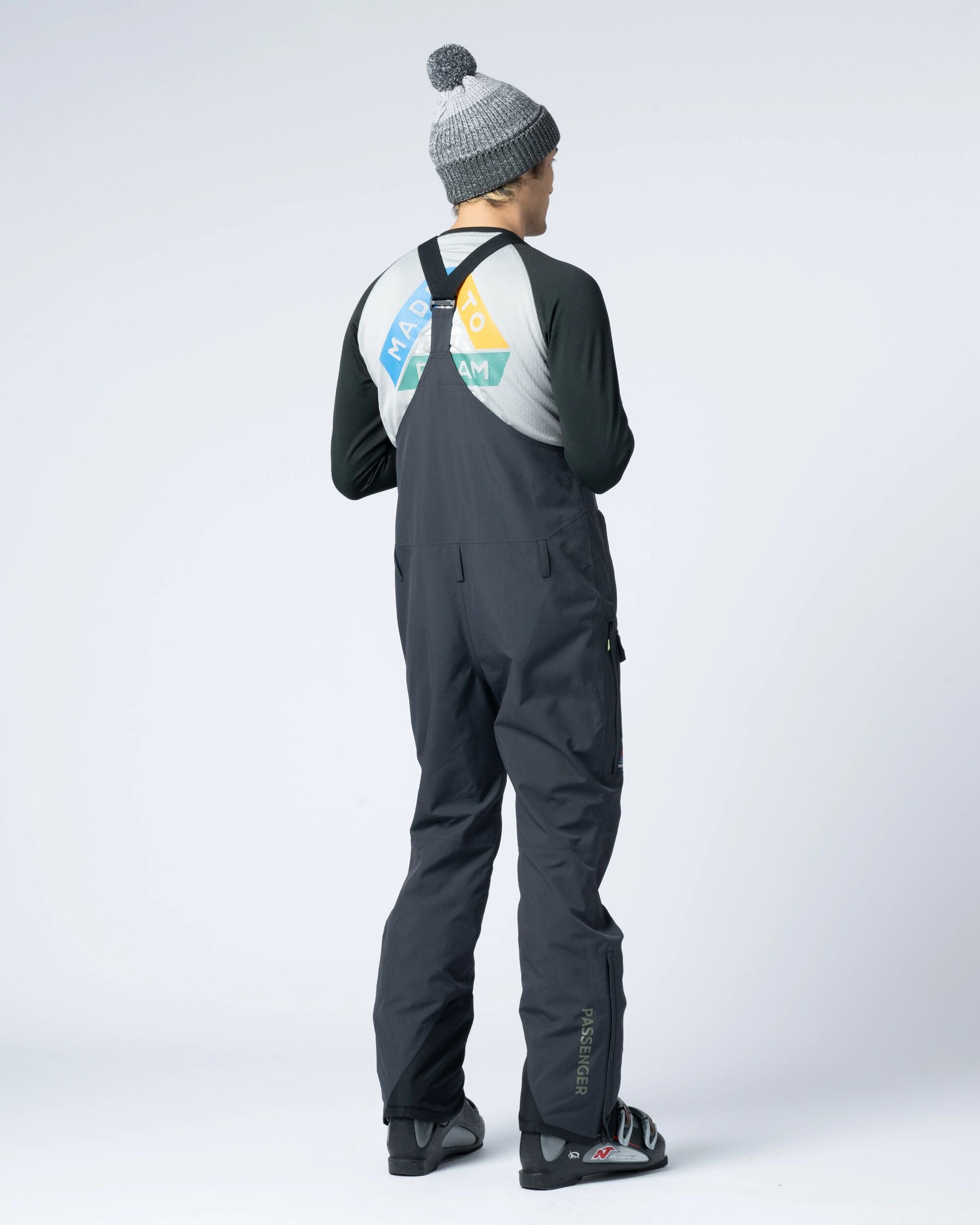 Snowscape Men's Recycled Bibpant - Black - Flatlay