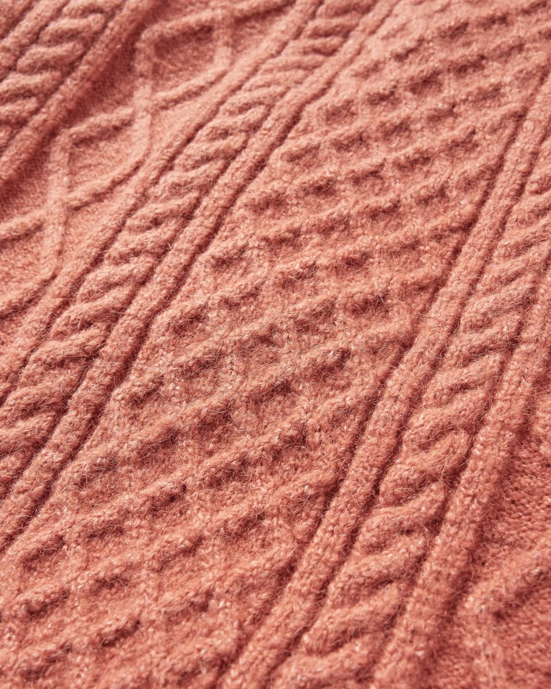 Sandbar Cable Knitted Jumper - Baked Clay - Flatlay