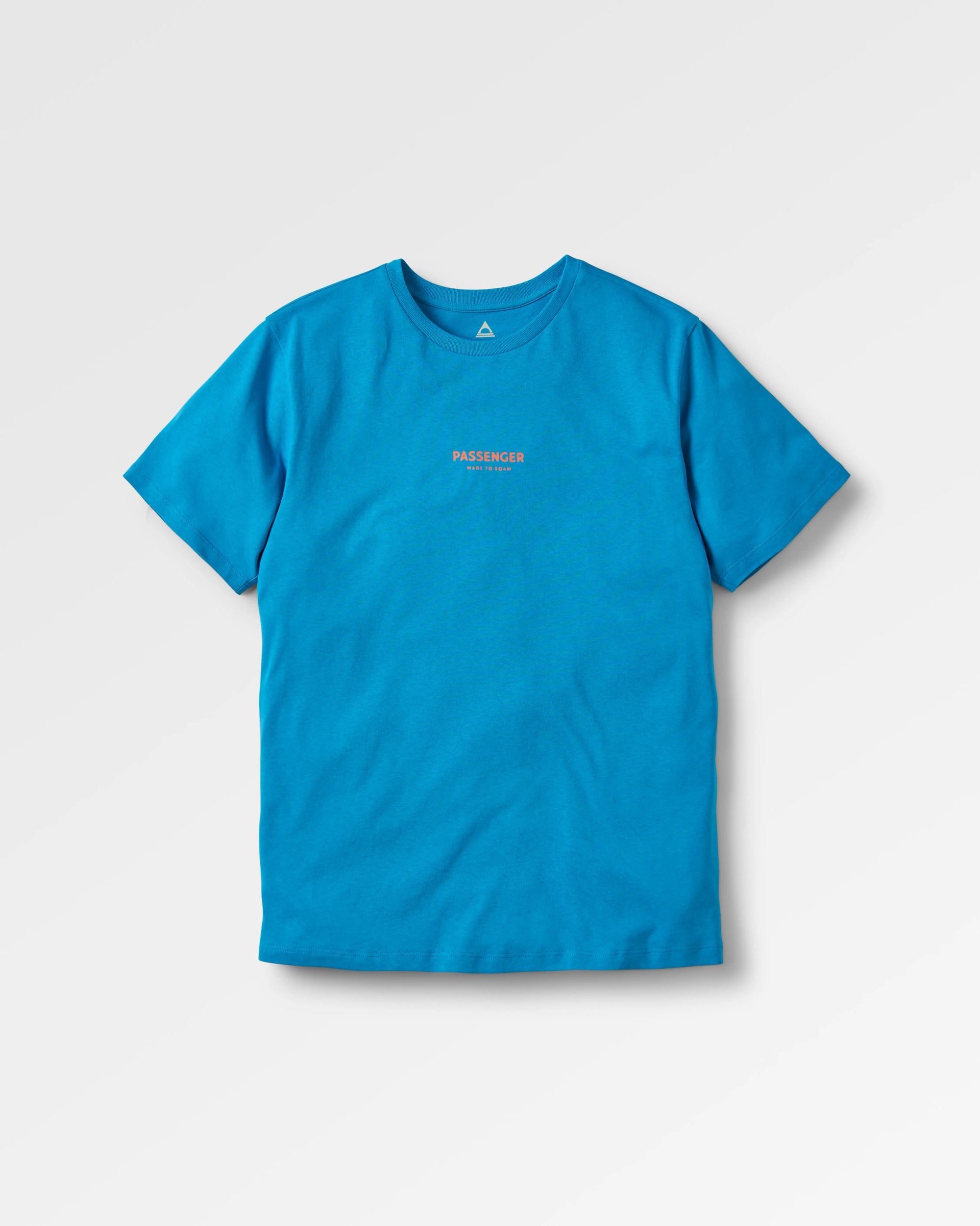 Maverick Recycled Cotton T-Shirt - Blue Pool - Flatlay