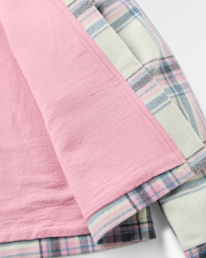 Bramble Overshirt - White Sand/Pink Haze Check - Flatlay