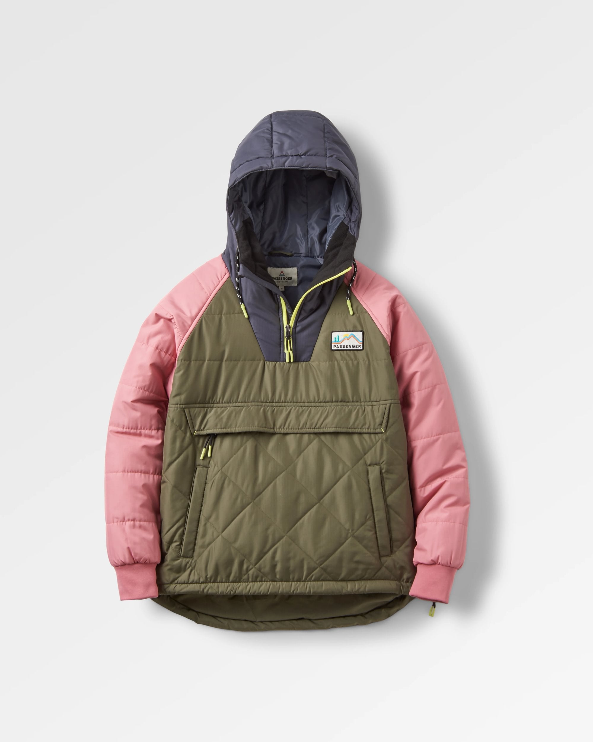 Ocean Recycled Insulated 1/2 Zip Jacket - Dusty Olive - Flatlay