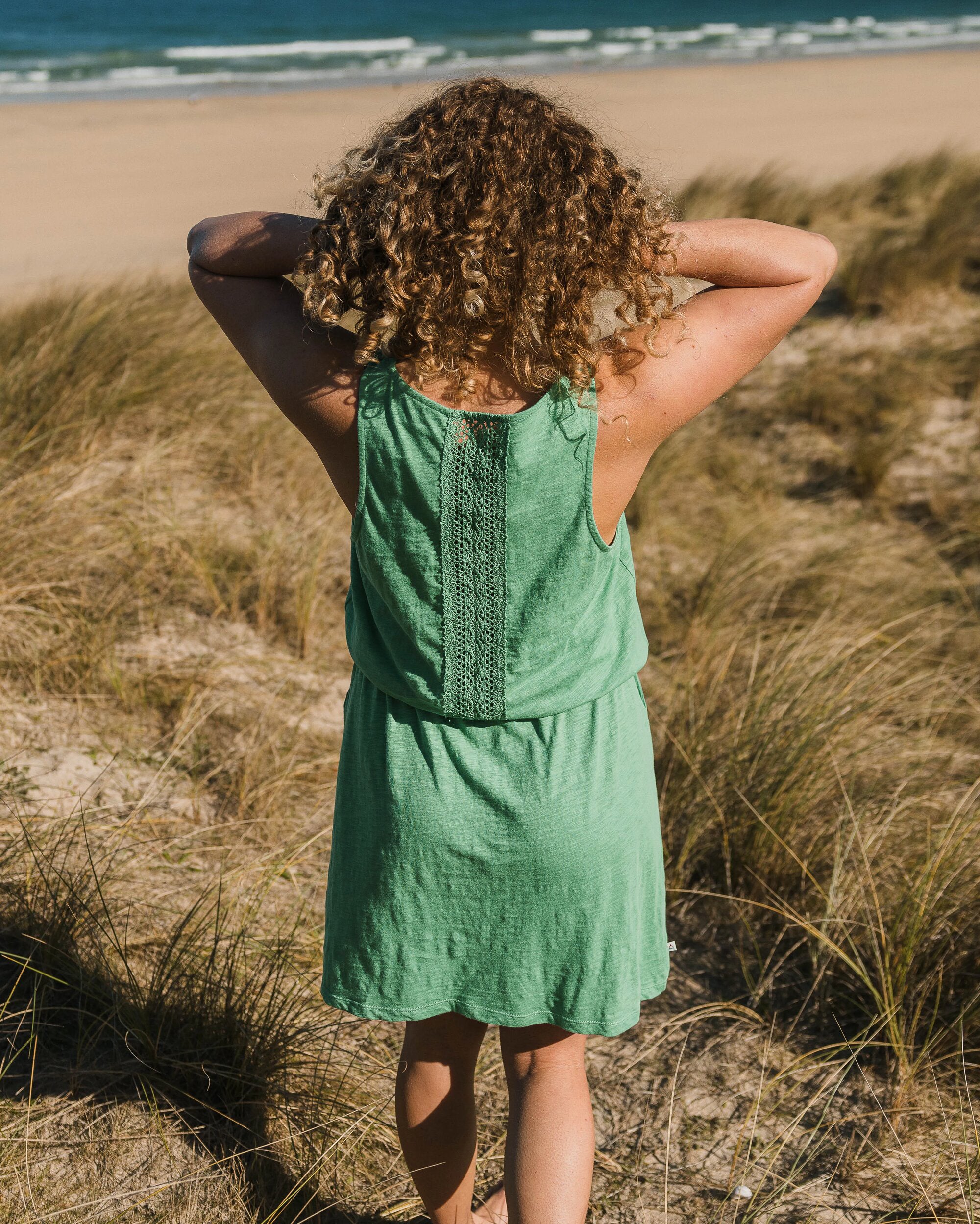 Rivergate Recycled Cotton Dress - Green Spruce - Lifestyle