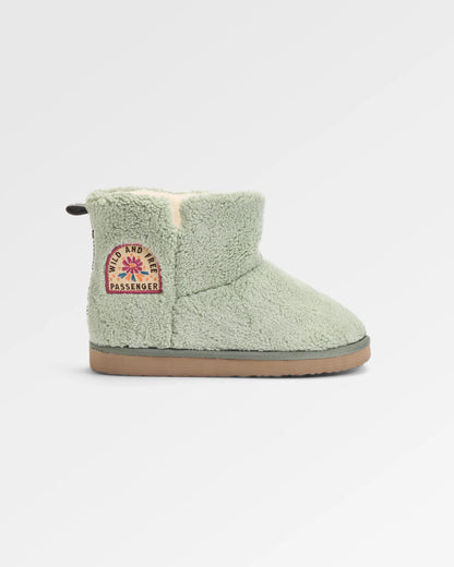 Hideaway Sherpa Fleece Slipper - Pistachio - Flatlay